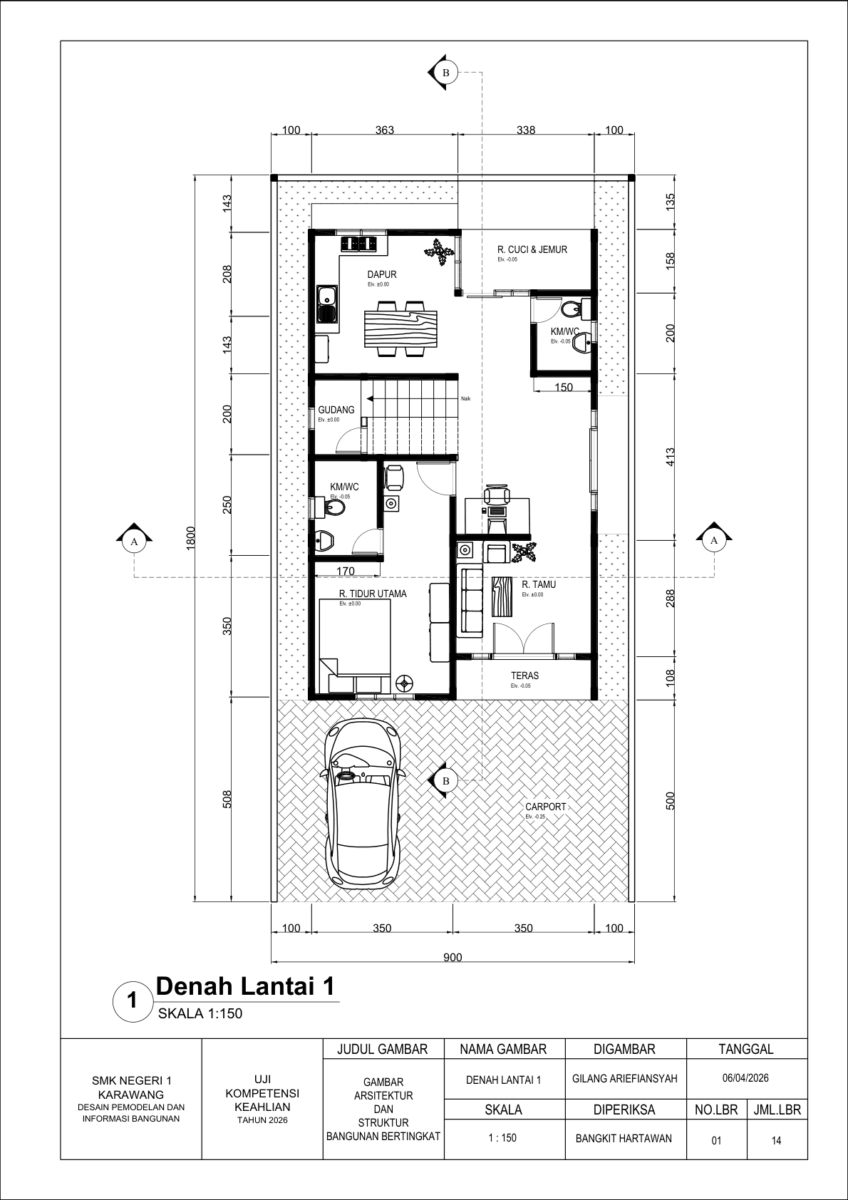 Kelas 12 complex layout blueprints