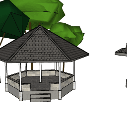 Pendopo traditional pavilion SketchUp 3D model render