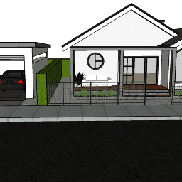 Rumah 10x10 SketchUp 3D model render