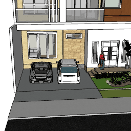 Rumah 2 Lantai 10x12 SketchUp 3D model render