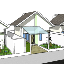 Rumah Tipe 36 SketchUp 3D model render
